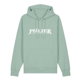 Hoodie in aloe mit weißem Aufdruck "Pfälzer Legenden sterben nie!".
