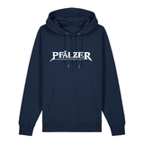 Hoodie in navy mit weißem Aufdruck "Pfälzer Legenden sterben nie!". 