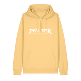 Hoodie in gelb mit weißem Aufdruck "Pfälzer Legenden sterben nie!".