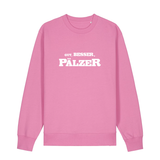 Sweater in bubbelpink mit weißem Aufdruck "Gut, besser, Pälzer". 
