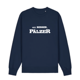 Sweater in navy mit weißem Aufdruck "Gut, besser, Pälzer". 