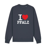Sweater in anthrazit mit weißem Aufdruck "I love Pfalz".
