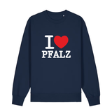 Sweater in navy mit weißem Aufdruck "I love Pfalz".