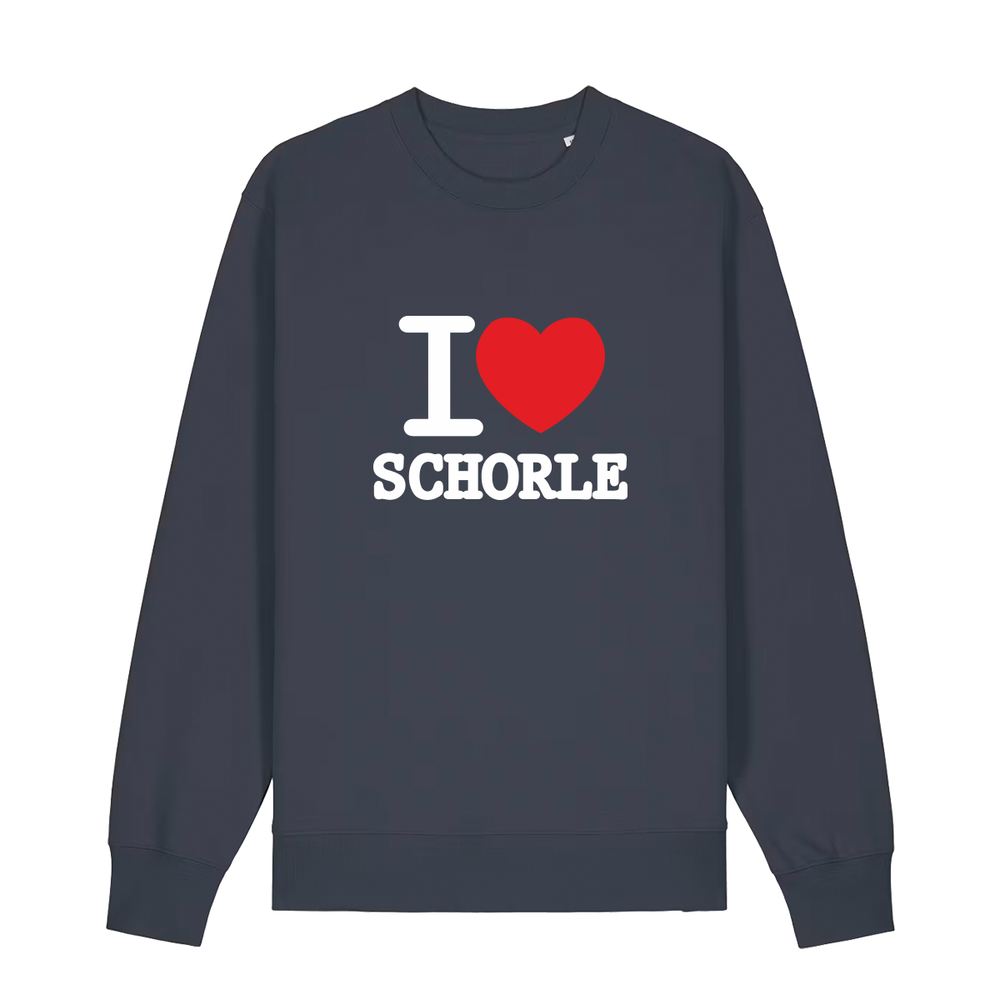 Sweater in anthrazit mit weißem Aufdruck "I love Schorle".