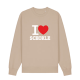 Sweater in beige mit weißem Aufdruck "I love Schorle".