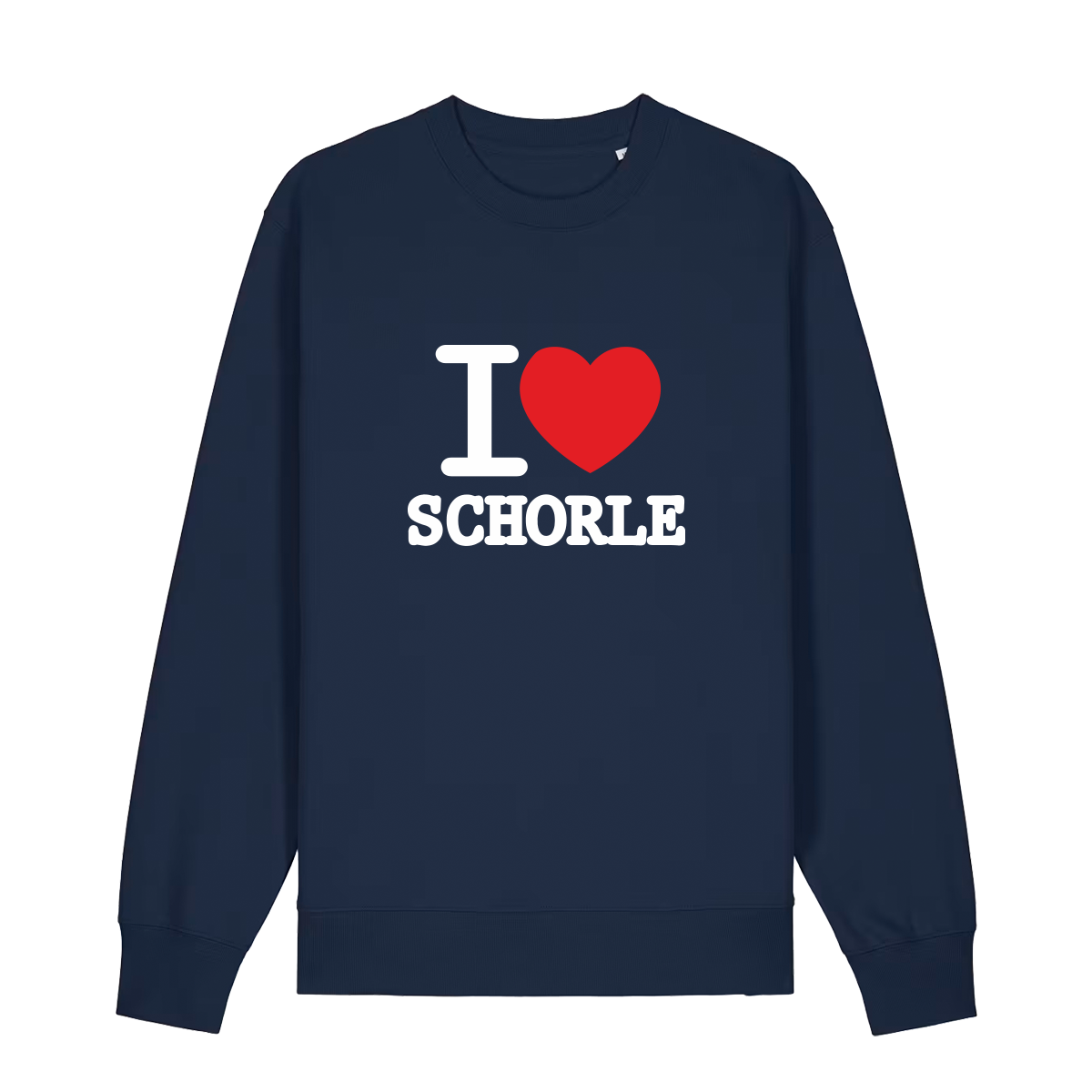 Sweater in navy mit weißem Aufdruck "I love Schorle".
