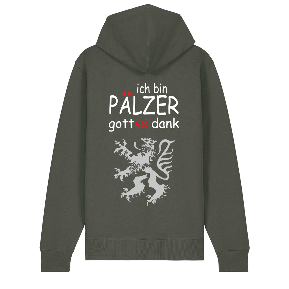 Pälzer, Gott sei Dank silber - Zip-Hoodie Unisex
