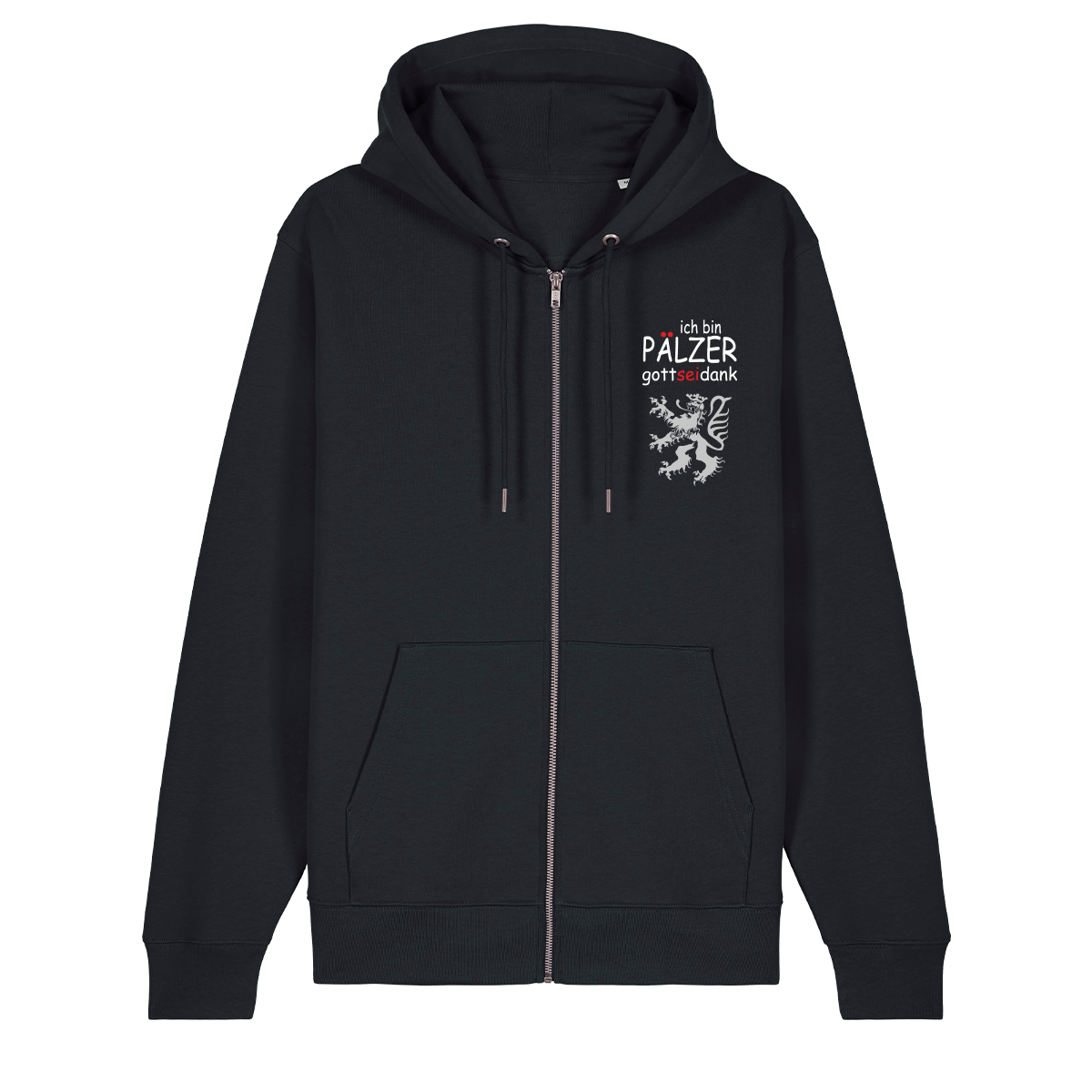 Pälzer, Gott sei Dank silber - Zip-Hoodie Unisex