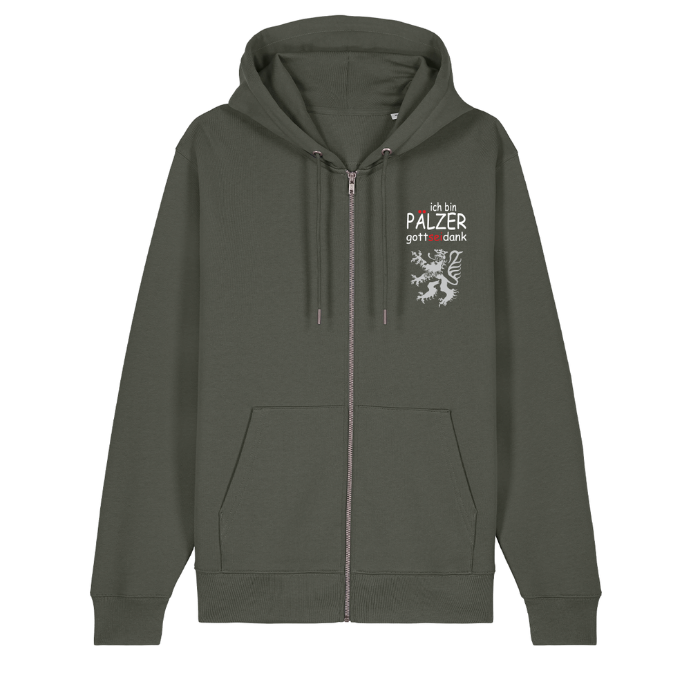 Pälzer, Gott sei Dank silber - Zip-Hoodie Unisex