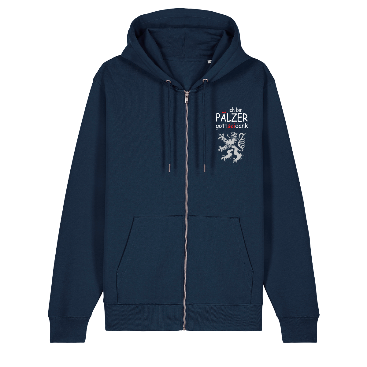 Pälzer, Gott sei Dank silber - Zip-Hoodie Unisex